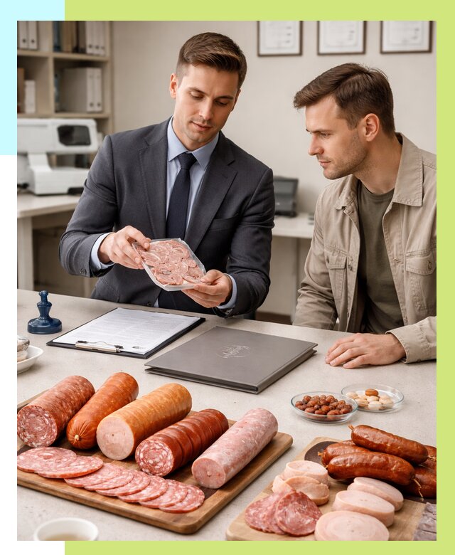 Сертификация колбасных изделий в Балахне от 7836 р. | Алешин-Блх