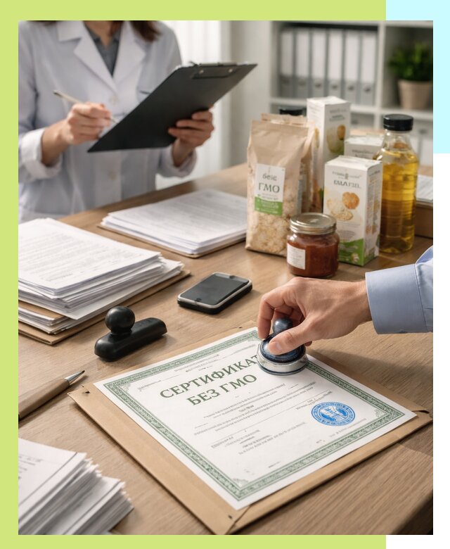 Получение сертификата Без ГМО для продукции в Балахне